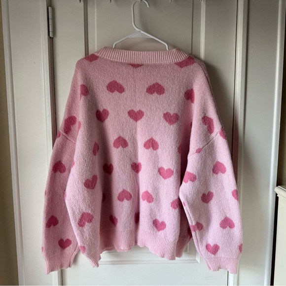 Pink Heart Pattern Sweater - Picture 5 of 5